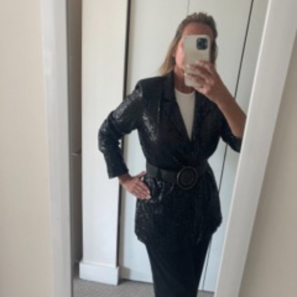 Cupshe Jackets & Coats Starlight Sequin Openfront Blazer Starlight